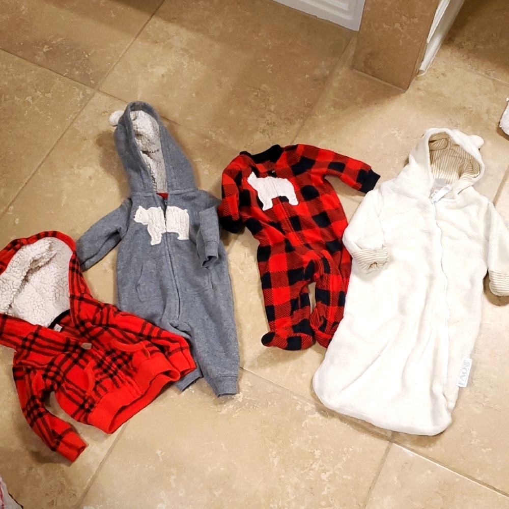 Baby Winter Bundle – FAO Sack, Carter’s Fleece, Buffalo Plaid PJs & Jacket